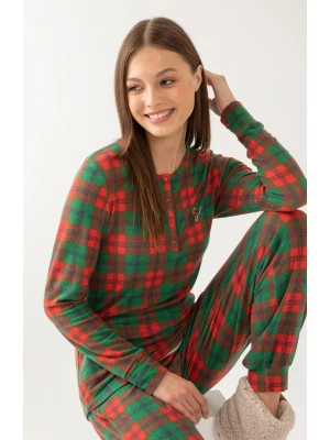 Kırmızı Yeşil Ekose Pijama Takımı