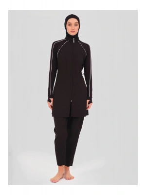 Reglan Kol Biye Detaylı Tesettür Mayo- Siyah -
