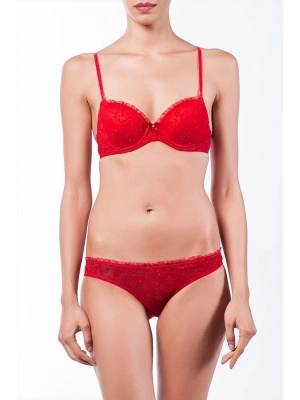 Kadın Kırmızı Desteksiz Straplez Sütyen Takım 1.4.4352