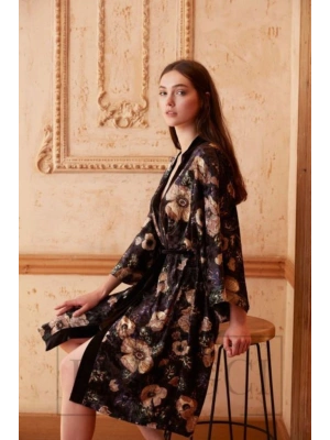 Kadın Siyah Tek Sabahlık