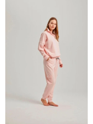 Pembe Renk Pamuklu Kadın Eşofman Takım