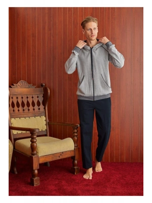 Kapişonlu Eşofman Takımı Gri Melanj