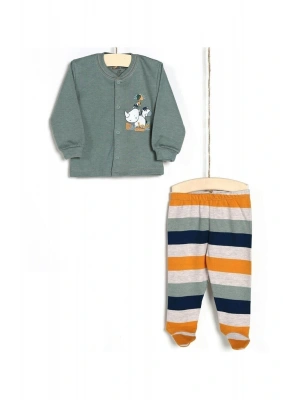 k Erkek Bebek Badi Patikli Pantolon 2li Takım 0-6 Ay 2827