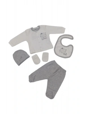 5li Zıbın Seti 5275 Ekru Gri