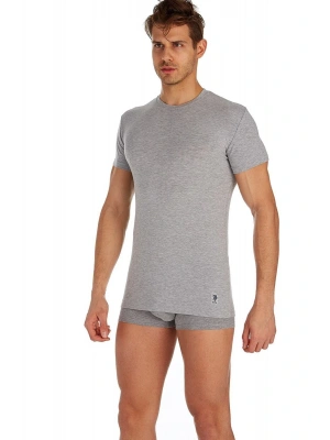 Erkek Gri Melanj 2 Li Yuvarlak Yaka Atlet