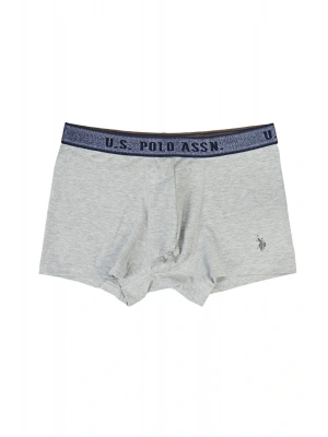 Erkek Gri Melanj /Lacivert Lastikli Tekli Boxer