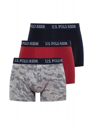 Erkek Lacivert - Baskılı - Bordo 3 Lü Boxer 80450ınt