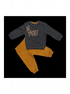 Bisiklet Yaka Uzun Kollu Erkek Bebek 2li Takım