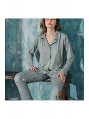 MİHRA MİLAN PİJAMA TAKIMI YEŞİL 50901-6