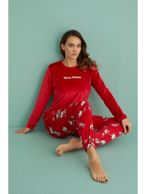 Mihra 13312-5 Kadın Kışlık Kadife Pijama Takımı