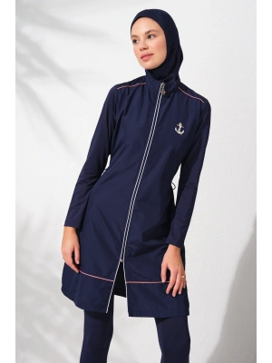 Uzunkollu Fermuarlı Tesettür Mayo Uzunkollu Fermuarlı Tesettür Mayo 231924_LACIVERT