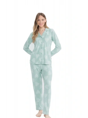 Kadın, Lisanslı, USPA,  Önden Düğmeli, Pijama Takım, Ev Giyim