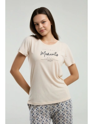 Kadın Krem Kapri Takım