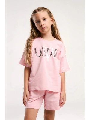 U.S. Polo Assn. Kız Çocuk Pembe Şort Takım