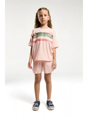 Kız Çocuk Pembe Şort Takım