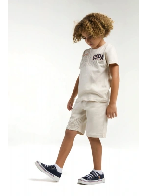 Erkek Çocuk Krem Bermuda Takım