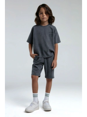 Erkek Çocuk Gri Bermuda Takım