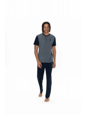 U.S. Polo Assn. Erkek Lacivert 3 Lü Pijama Takım