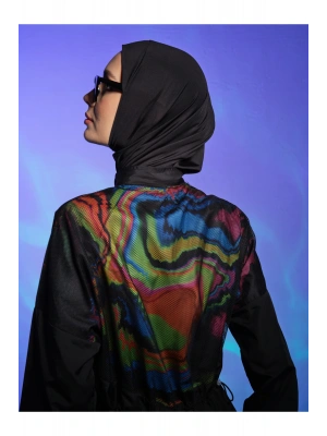 Arkası File Detaylı Tesettür Mayo