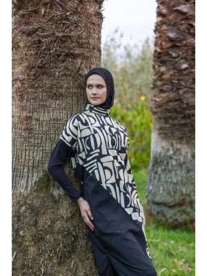 Modern Desenli Rahat Tesettür Mayo