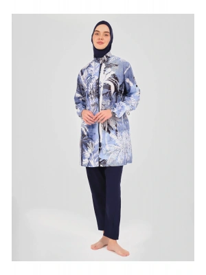 Palmiye Desenli Tesettür Mayo