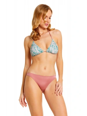 Çiçek Desen Üçgen Bikini Takımı