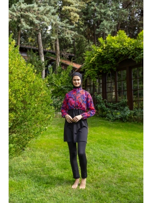 Desenli Crop Tesettür Mayo