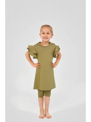 Kolları Volan Detaylı Yarım Kol Çocuk Mayo