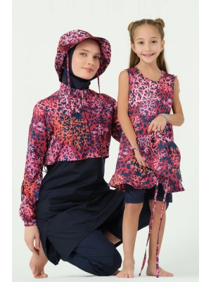 Mercan Şapkalı Sıfır Kol Çocuk Mayo