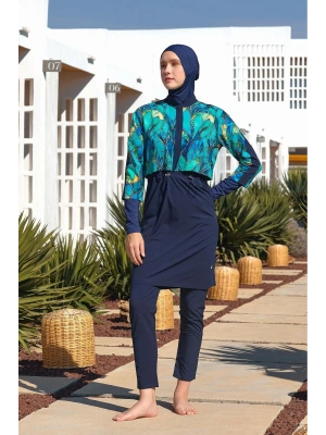 Koyu Lacivert Kadın Elena Uzun Kollu Tesettür Mayo