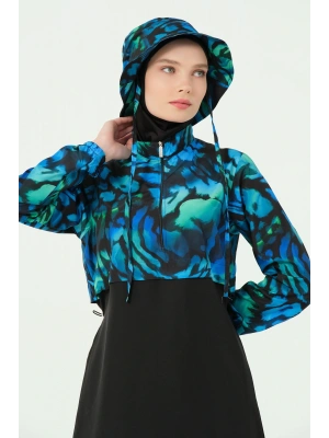 Alfasa Crop Görünümlü Şapkalı Tesettür Mayo