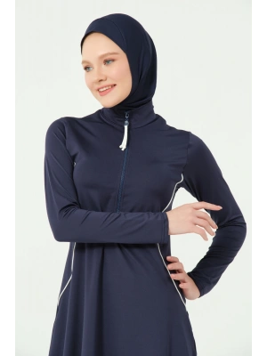 Reglan Biyeli Yarım Kol Yarı Kapalı Mayo