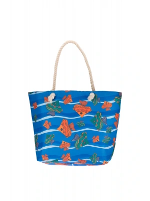 Kadın Fermuarlı Plaj Çantası Desenli Plaj Çantası Günlük Çanta Piknik Çantası Y25670-19