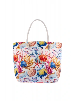 Kadın Fermuarlı Plaj Çantası Desenli Plaj Çantası Günlük Çanta Piknik Çantası Y25670-05