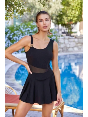 PİERRE CARDİN YENİ SEZON 2025 SU TUTMAYAN KUMAŞ TÜL DETAYLI ASKILI ETEKLİ MAYO HT2758