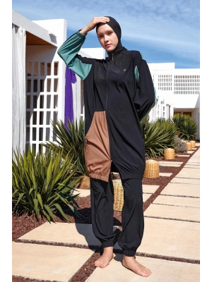 SPORCU LİKRA PARAŞÜT KUMAŞ HIZLI KURUYAN KADIN TESETTÜR MAYO