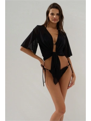 Kadın Siyah Bolero Pareo – Plaj Üstü Şifon, Hafif Ve Şık Tasarım 2025