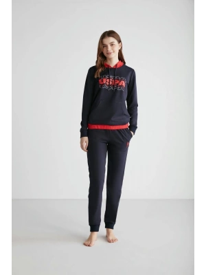 - Kadın Lacivert Kapşonlu Pijama Takımı 16945