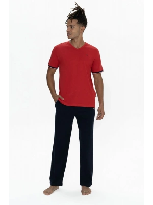 U.s Polo Assn. 18896B Erkek Büyük Beden Kısa Kollu Bisiklet Yaka Pijama Takımı-Kırmızı