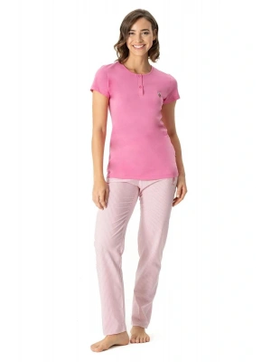 U.S. Polo Assn. 17035 Çizgili Yarım Kollu Pijama Takım