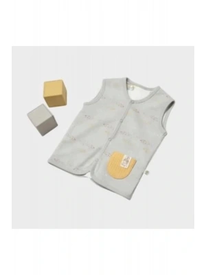 Biorganic Penguin Club Yelek 61511 Ekru Gri