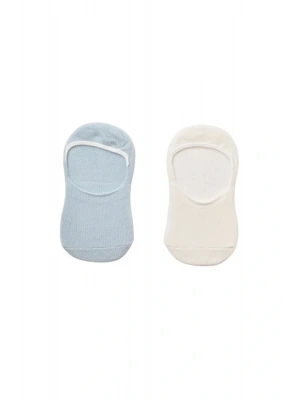 Biorganic Basic Erkek Babet 2li Çorap 68454 Mavi Ekru