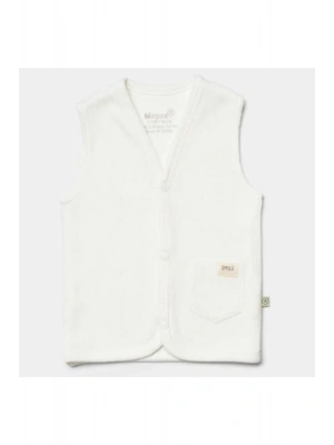 Bibaby Organik Yelek Waffle Smile Ekru