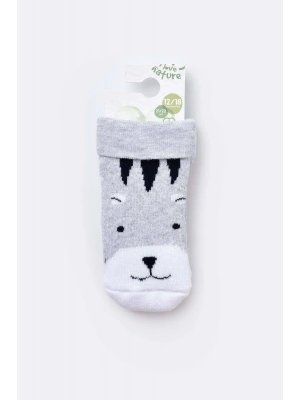 Bebek Havlu Çorap Gri