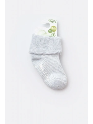 Bebek Kaydırmaz Havlu Çorap Gri