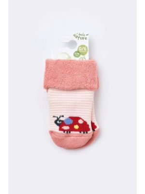 Bebek Kaydırmaz Havlu Çorap Somon