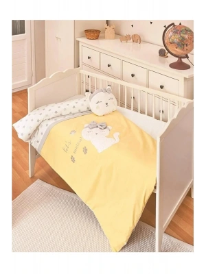 Cute Cat Nevresim Takımı 69098 Sarı