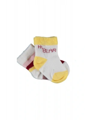 Organik Çorap Soket 2li Hi Rainbow Hi Bear Somon