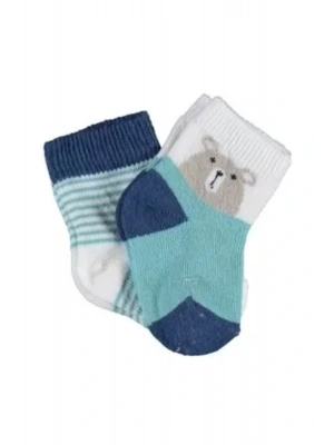 mrpurple Hello Teddy Bear 2li Kız Çorap Yeşil