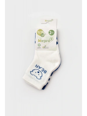 Bebek Organik Soket Çorap 3lü Paket Mavi